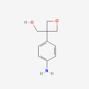 molecular formula C10H13NO2 B8220507 (3-(4-Aminophenyl)oxetan-3-yl)methanol 