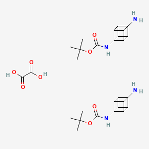 molecular formula C28H38N4O8 B8220560 tert-butyl N-(4-aminocuban-1-yl)carbamate;oxalic acid 