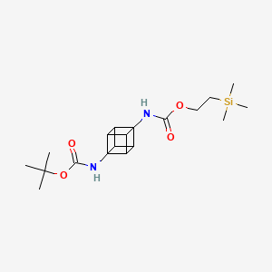 molecular formula C19H30N2O4Si B8220567 2-trimethylsilylethyl N-[4-[(2-methylpropan-2-yl)oxycarbonylamino]cuban-1-yl]carbamate 