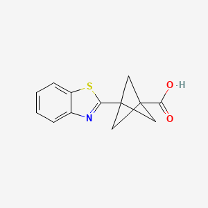 molecular formula C13H11NO2S B8220599 3-(1,3-Benzothiazol-2-yl)bicyclo[1.1.1]pentane-1-carboxylic acid 