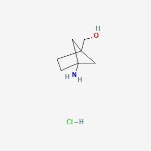 molecular formula C7H14ClNO B8220613 (4-Aminobicyclo[2.1.1]hexan-1-yl)methanol hydrochloride 