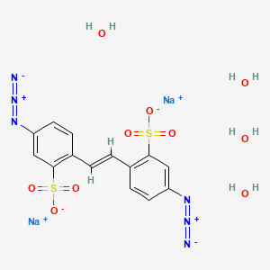 molecular formula C14H16N6Na2O10S2 B8220655 4,4'-Diazido-2,2'-stilbenedisulfonic acid disodium salt tetrahydrate 
