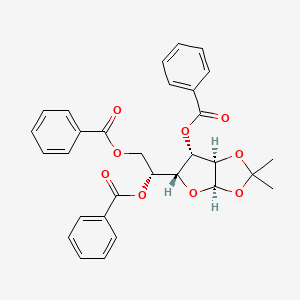 molecular formula C30H28O9 B8220792 1,2-O-Isopropylidene-3,5,6-tri-O-benzoyl-alpha-D-glucofuranose 