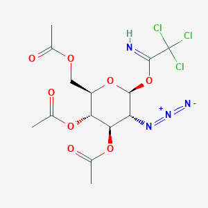 molecular formula C14H17Cl3N4O8 B8220835 beta-D-Glucopyranose, 2-azido-2-deoxy-, 3,4,6-triacetate 1-(2,2,2-trichloroethanimidate) CAS No. 94715-57-8