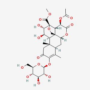 methyl (1R,2S,3R,6R,8R,13S,14R,15R,16S,17S)-3-acetyloxy-15,16-dihydroxy-9,13-dimethyl-4,11-dioxo-10-[(2S,3R,4S,5S,6R)-3,4,5-trihydroxy-6-(hydroxymethyl)oxan-2-yl]oxy-5,18-dioxapentacyclo[12.5.0.01,6.02,17.08,13]nonadec-9-ene-17-carboxylate