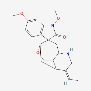 (7Z)-7-ethylidene-1',6'-dimethoxyspiro[11-oxa-5-azatricyclo[6.3.1.04,9]dodecane-2,3'-indole]-2'-one