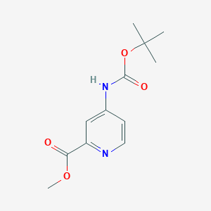 molecular formula C12H16N2O4 B8221078 Methyl 4-[(2-methylpropan-2-yl)oxycarbonylamino]pyridine-2-carboxylate 