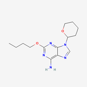 molecular formula C14H21N5O2 B8221102 2-丁氧基-9-(四氢-2H-吡喃-2-基)-9H-嘌呤-6-胺 