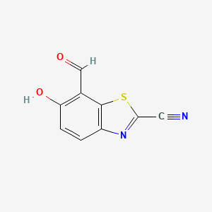 molecular formula C9H4N2O2S B8221131 7-Formyl-6-hydroxybenzothiazole-2-carbonitrile 