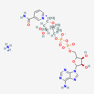 azanium;[[(3S,4R)-5-(6-aminopurin-9-yl)-3,4-dihydroxyoxolan-2-yl]methoxy-oxidophosphoryl] [(3S,4R)-5-(3-carbamoylpyridin-1-ium-1-yl)-3,4-dihydroxy(2,3,4,5-13C4)oxolan-2-yl](113C)methyl phosphate