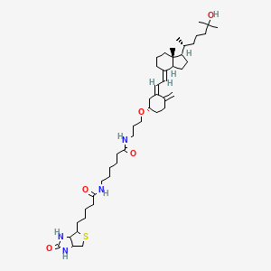 N-[3-[(1S,3Z)-3-[(2E)-2-[(1R,3aS,7aR)-1-[(2R)-6-hydroxy-6-methylheptan-2-yl]-7a-methyl-2,3,3a,5,6,7-hexahydro-1H-inden-4-ylidene]ethylidene]-4-methylidenecyclohexyl]oxypropyl]-6-[5-(2-oxo-1,3,3a,4,6,6a-hexahydrothieno[3,4-d]imidazol-4-yl)pentanoylamino]hexanamide
