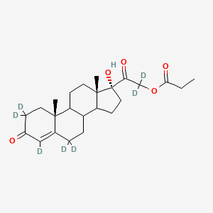molecular formula C24H34O5 B8221231 [1,1-dideuterio-2-oxo-2-[(10R,13S,17R)-2,2,4,6,6-pentadeuterio-17-hydroxy-10,13-dimethyl-3-oxo-7,8,9,11,12,14,15,16-octahydro-1H-cyclopenta[a]phenanthren-17-yl]ethyl] propanoate 