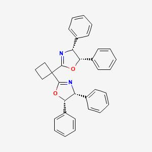 molecular formula C34H30N2O2 B8221281 (4R,4'R,5S,5'S)-2,2'-Cyclobutylidenebis[4,5-dihydro-4,5-diphenyloxazole] 