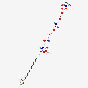 (S)-21,39-di-tert-butyl 1-(2,5-dioxopyrrolidin-1-yl) 9,18,23-trioxo-2,5,11,14-tetraoxa-8,17,22-triazanonatriacontane-1,21,39-tricarboxylate