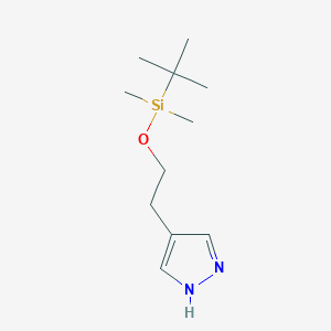 molecular formula C11H22N2OSi B8221360 tert-butyl-dimethyl-[2-(1H-pyrazol-4-yl)ethoxy]silane 