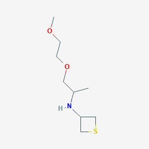 molecular formula C9H19NO2S B8221381 N-(1-(2-Methoxyethoxy)propan-2-yl)thietan-3-amine 