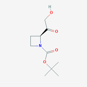molecular formula C10H17NO4 B8221385 tert-butyl (2S)-2-(2-hydroxyacetyl)azetidine-1-carboxylate 