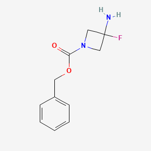molecular formula C11H13FN2O2 B8221438 Benzyl 3-amino-3-fluoroazetidine-1-carboxylate 