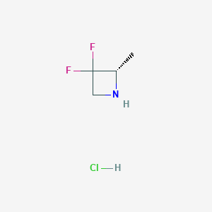molecular formula C4H8ClF2N B8221443 (2S)-3,3-difluoro-2-methylazetidine hydrochloride 