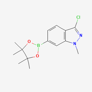 molecular formula C14H18BClN2O2 B8221460 3-chloro-1-methyl-6-(tetramethyl-1,3,2-dioxaborolan-2-yl)-1H-indazole 