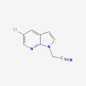 molecular formula C9H6ClN3 B8221465 2-{5-chloro-1H-pyrrolo[2,3-b]pyridin-1-yl}acetonitrile 