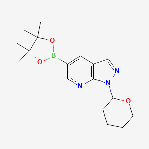 molecular formula C17H24BN3O3 B8221493 1-(oxan-2-yl)-5-(tetramethyl-1,3,2-dioxaborolan-2-yl)-1H-pyrazolo[3,4-b]pyridine 