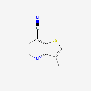molecular formula C9H6N2S B8221494 3-Methylthieno[3,2-b]pyridine-7-carbonitrile 
