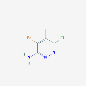 molecular formula C5H5BrClN3 B8221622 4-Bromo-6-chloro-5-methylpyridazin-3-amine 