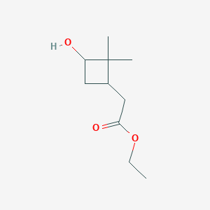 molecular formula C10H18O3 B8221654 Ethyl 2-(3-hydroxy-2,2-dimethylcyclobutyl)acetate 