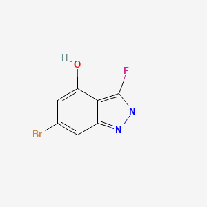 molecular formula C8H6BrFN2O B8221667 6-bromo-3-fluoro-2-methyl-2H-indazol-4-ol 