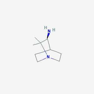 molecular formula C9H18N2 B8221675 (3S)-2,2-dimethyl-1-azabicyclo[2.2.2]octan-3-amine 