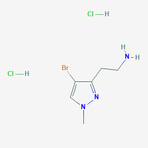 molecular formula C6H12BrCl2N3 B8221698 2-(4-Bromo-1-methyl-1H-pyrazol-3-yl)ethan-1-amine dihydrochloride 