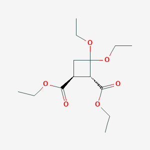 molecular formula C14H24O6 B8221708 1,2-Cyclobutanedicarboxylic acid, 3,3-diethoxy-, diethyl ester,(1R,2S)-rel- 