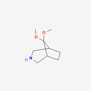 molecular formula C9H17NO2 B8221740 8,8-Dimethoxy-3-azabicyclo[3.2.1]octane 