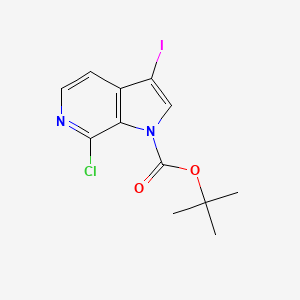 molecular formula C12H12ClIN2O2 B8221746 tert-butyl 7-chloro-3-iodo-1H-pyrrolo[2,3-c]pyridine-1-carboxylate 