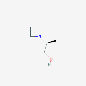 molecular formula C6H13NO B8221755 (2S)-2-(azetidin-1-yl)propan-1-ol 