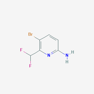 molecular formula C6H5BrF2N2 B8221765 5-Bromo-6-(difluoromethyl)pyridin-2-amine 
