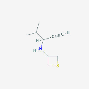 molecular formula C9H15NS B8221775 N-(4-Methylpent-1-yn-3-yl)thietan-3-amine 