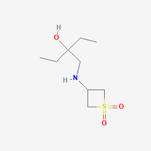molecular formula C9H19NO3S B8221807 3-((2-Ethyl-2-hydroxybutyl)amino)thietane1,1-dioxide 