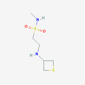 molecular formula C6H14N2O2S2 B8221814 N-Methyl-2-(thietan-3-ylamino)ethane-1-sulfonamide 