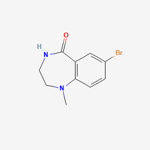 molecular formula C10H11BrN2O B8221820 7-Bromo-1-methyl-1,2,3,4-tetrahydro-5H-benzo[e][1,4]diazepin-5-one 