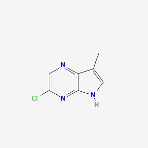 molecular formula C7H6ClN3 B8221823 3-chloro-7-methyl-5H-pyrrolo[2,3-b]pyrazine 