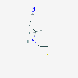 molecular formula C9H16N2S B8221845 3-((2,2-Dimethylthietan-3-yl)amino)butanenitrile 