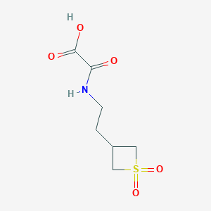molecular formula C7H11NO5S B8221883 2-((2-(1,1-Dioxidothietan-3-yl)ethyl)amino)-2-oxoacetic acid 