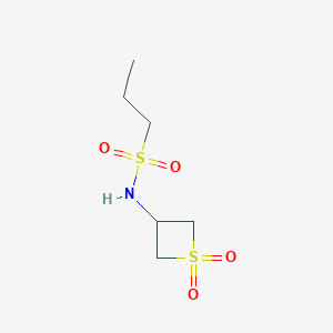 molecular formula C6H13NO4S2 B8221891 N-(1,1-Dioxidothietan-3-yl)propane-1-sulfonamide 