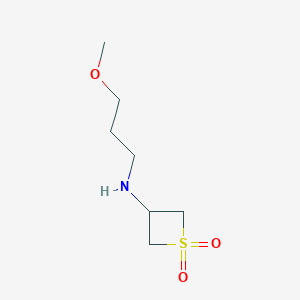 molecular formula C7H15NO3S B8221898 3-((3-Methoxypropyl)amino)thietane1,1-dioxide 