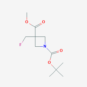 molecular formula C11H18FNO4 B8221917 1-Tert-butyl 3-methyl 3-(fluoromethyl)azetidine-1,3-dicarboxylate 