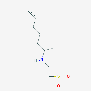 molecular formula C10H19NO2S B8221929 3-(Hept-6-en-2-ylamino)thietane1,1-dioxide 