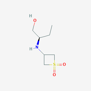 molecular formula C7H15NO3S B8221944 (R)-3-((1-Hydroxybutan-2-yl)amino)thietane1,1-dioxide 