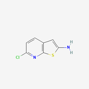 molecular formula C7H5ClN2S B8221974 6-Chlorothieno[2,3-b]pyridin-2-amine 